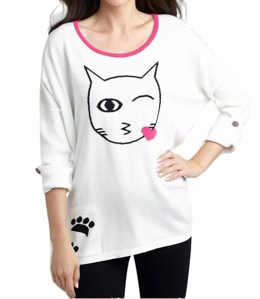 Cat Kiss Graphic Sweater