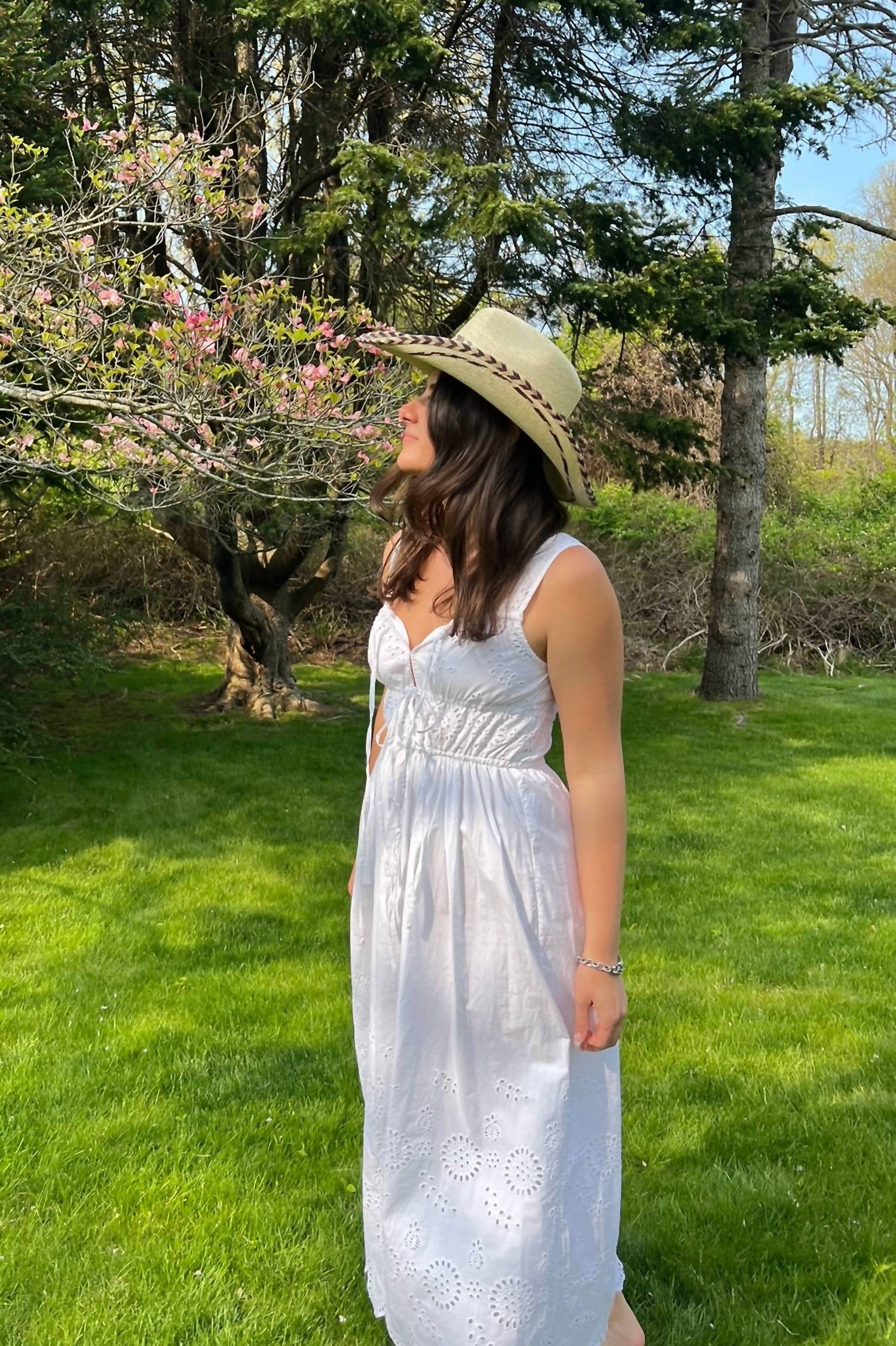NIBI MTK Louisa Eyelet Midi Dress in white - women's dress - view 7