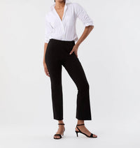 Ann Mashburn Faye Flare Pants in black ponte knit - women's pants - detail view