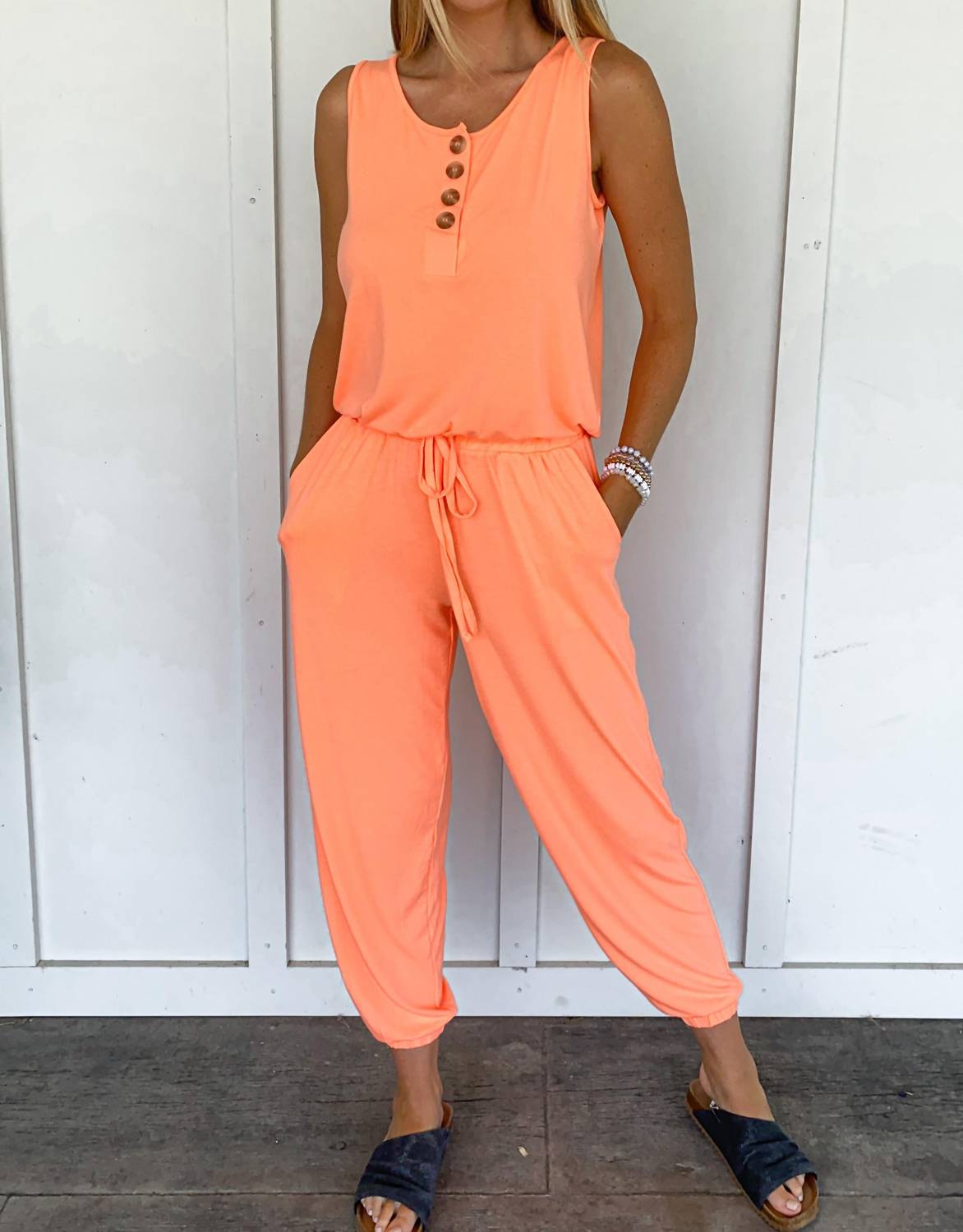 Zenana - Sleeveless Jogger Jumpsuit