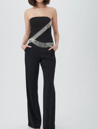 Trina Turk - Aeris Rhinestone Fringe Strapless Top