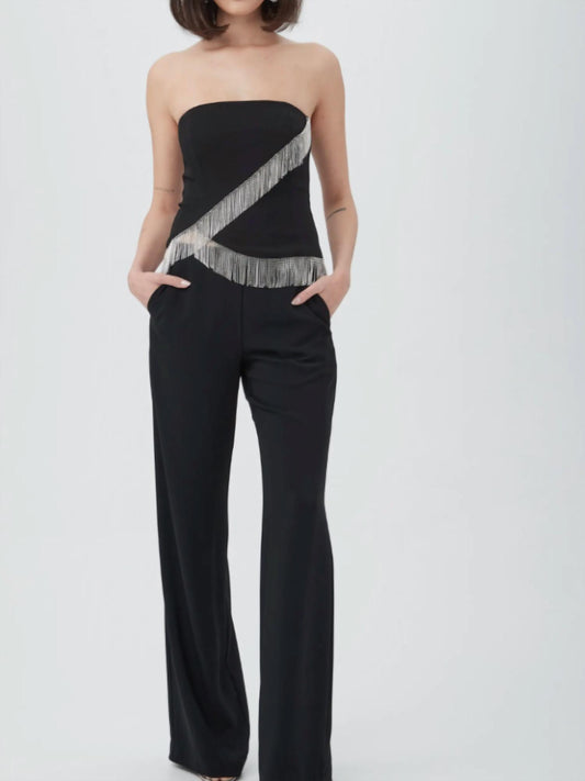 Trina Turk - Aeris Rhinestone Fringe Strapless Top