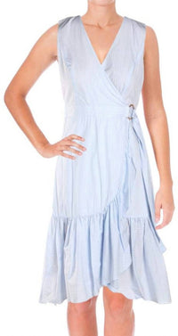 Ivanka Trump - Sleeveless Faux Warp Ruffle Hem Dress