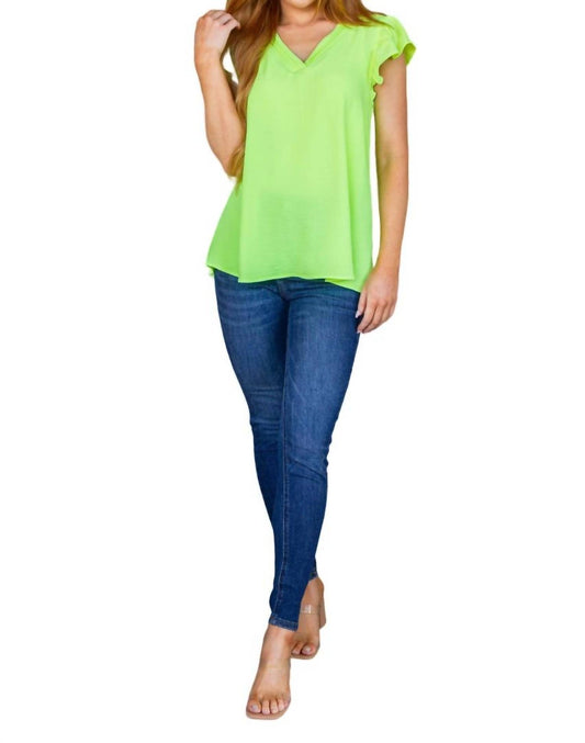 Jodifl - Under Neon Lights Ruffle Sleeve Top