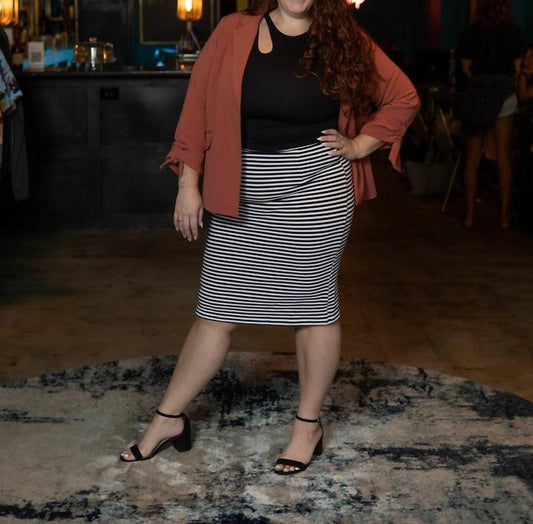 Skies Are Blue - Tie Sleeve Blazer - Plus