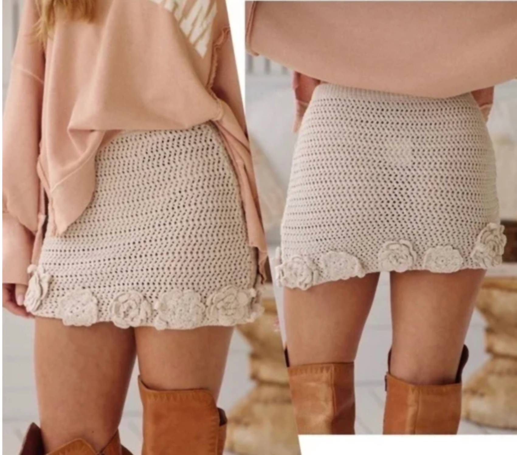 Free People - Flora Crochet Mini Skirt