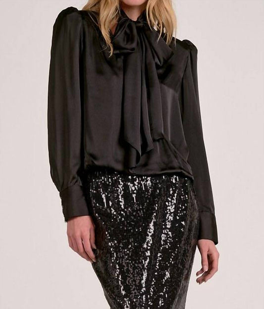 Elan - Tie Neck Long Sleeve Top