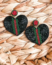 White Label - Women's Heart Beaded Earrings