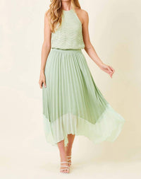 Mystree - Colorblock Pleated Skirt