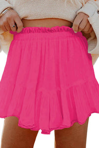 Dear Lover - Frilled Elastic Waist Lace Trim Boho Ruffled Shorts - Plus