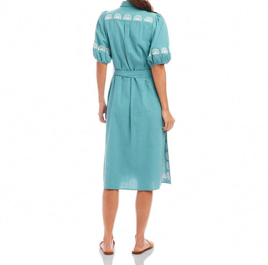Karen Kane - Women's Puff Sleeve Embroidered Shirtdress