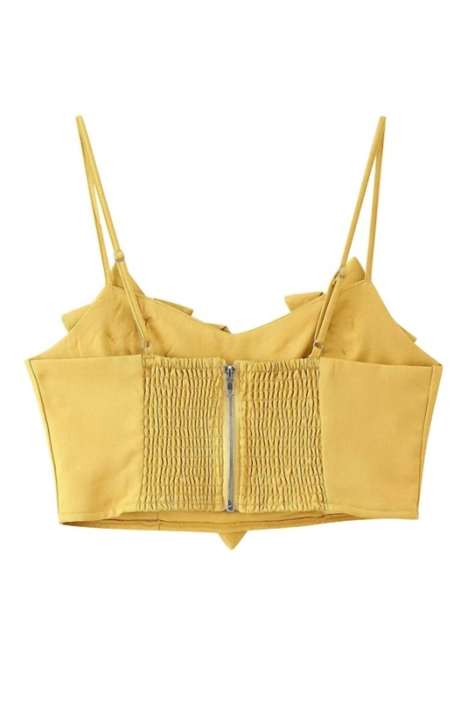 SUNDAYUP Ellie Crop Top And Mini Skirt Set in yellow - women's skirt - view 7