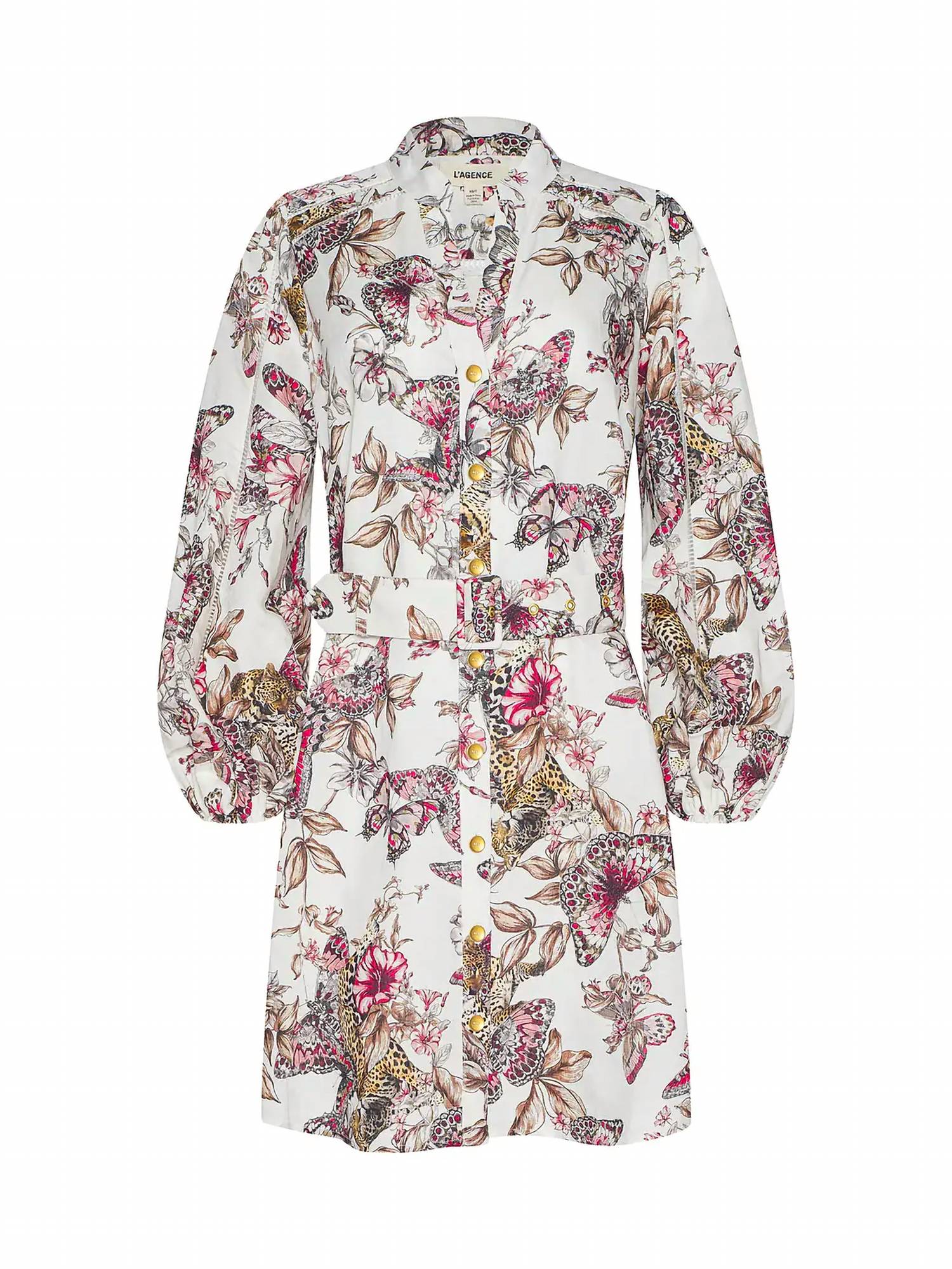 L'Agence - Butterfly Jungle Kiersten Long Sleeve Dress