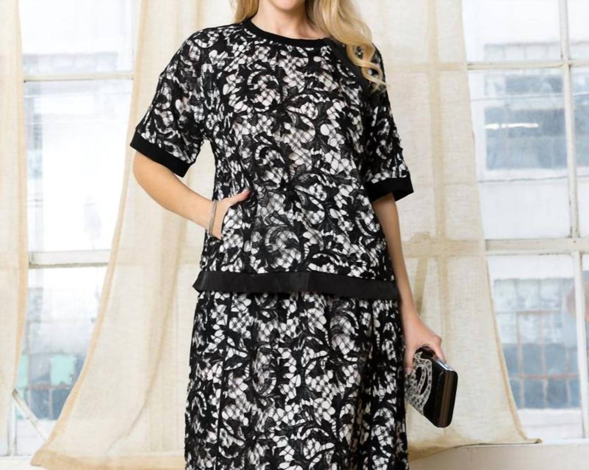 Joh - Wineva Lace & Satin Top