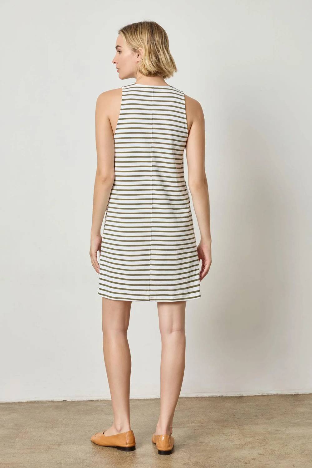 Lilla P Keyhole Tank Dress in kelp stripe - women's dress - alternate view