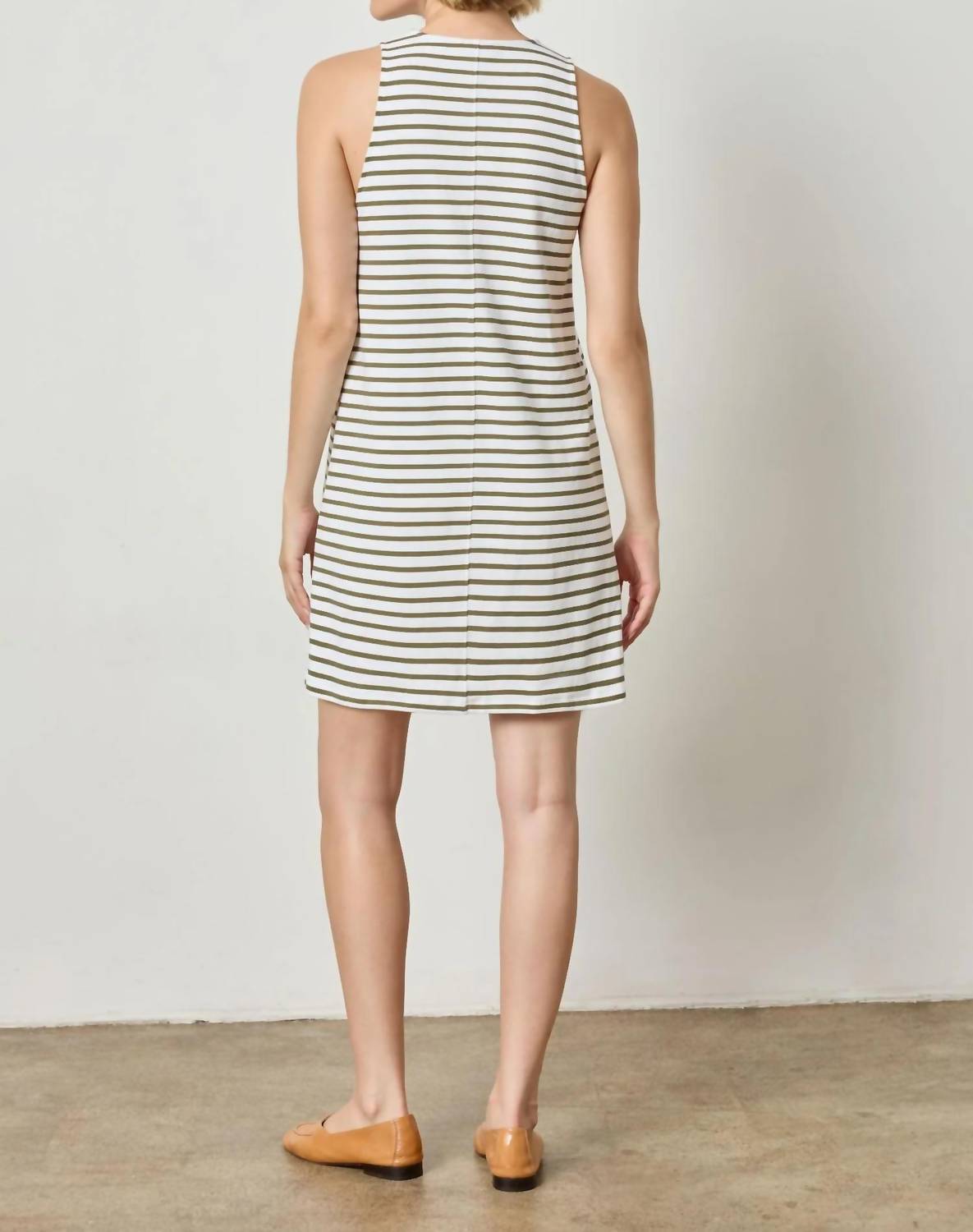 Lilla P Keyhole Tank Dress in kelp stripe - women's dress - detail view