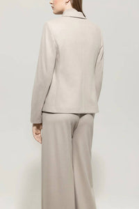 LUISA CERANO Flannel Blazer in oyster - women's jacket - detail view