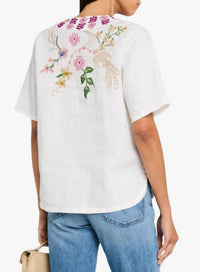 Johnny Was - MAUREEN LINEN V-NECK BLOUSE
