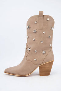 Ccocci - Women's Star Stud Embellished Western Boots