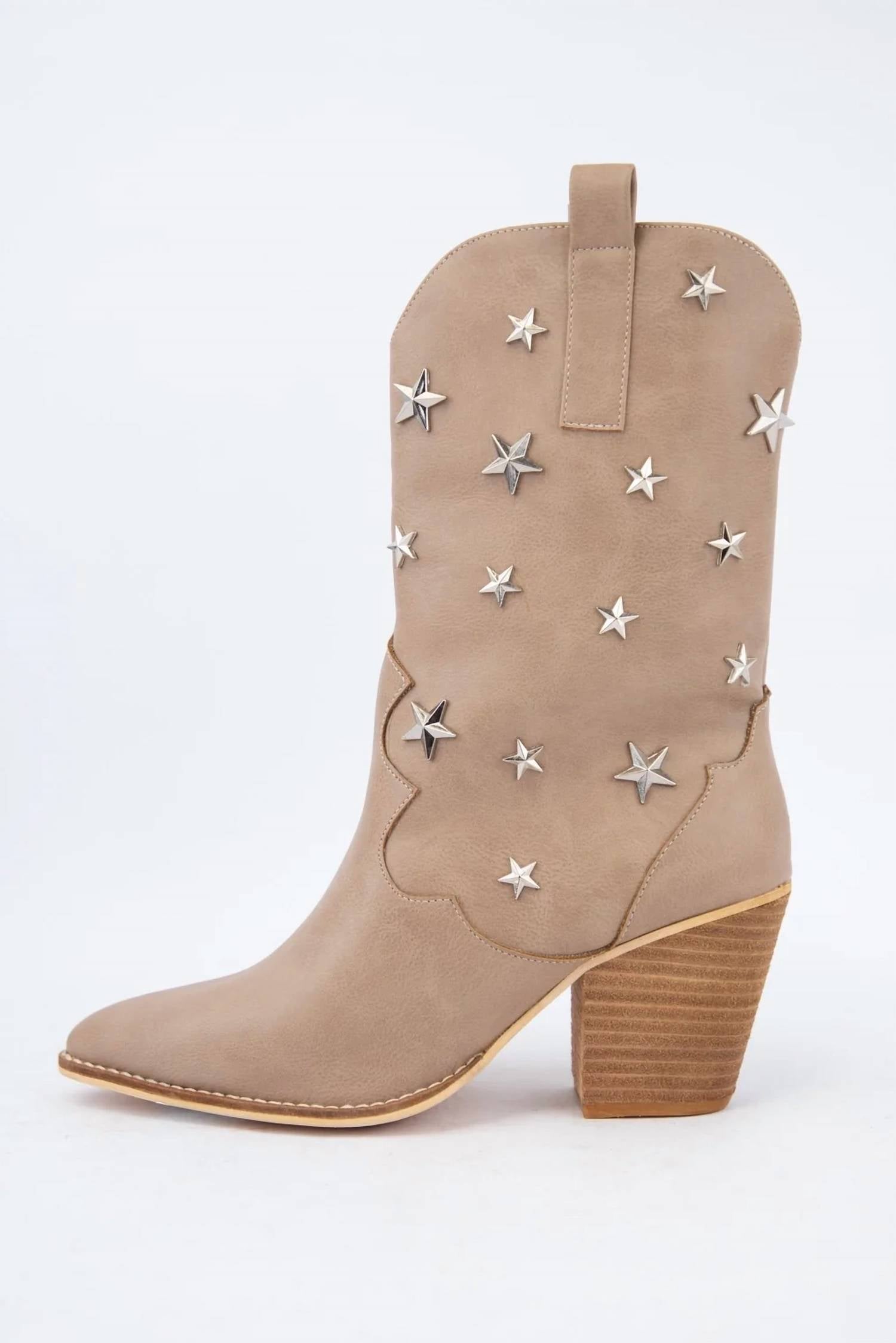 Ccocci - Women's Star Stud Embellished Western Boots