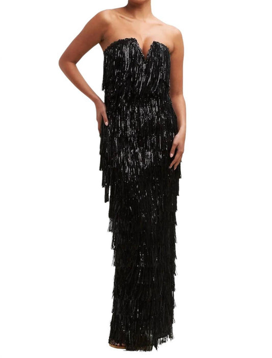 Luxxel - Sequin Fringe Maxi Dress