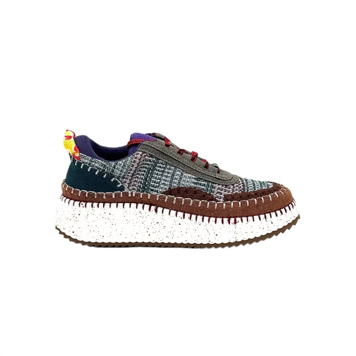 Renato Garini Women's Alexis Patchwork Sneaker in blue grey purple - women's sneaker