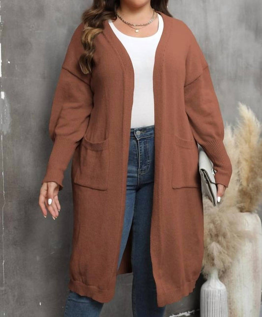 Lily Clothing - Open Front Knit Cardigan - Plus