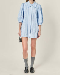 English Factory - Pintuck And Ruffle Detail Shirt Dress