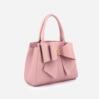 Like Dreams - Women's Crossi Elegance Large Bow Vegan Leather Satchel