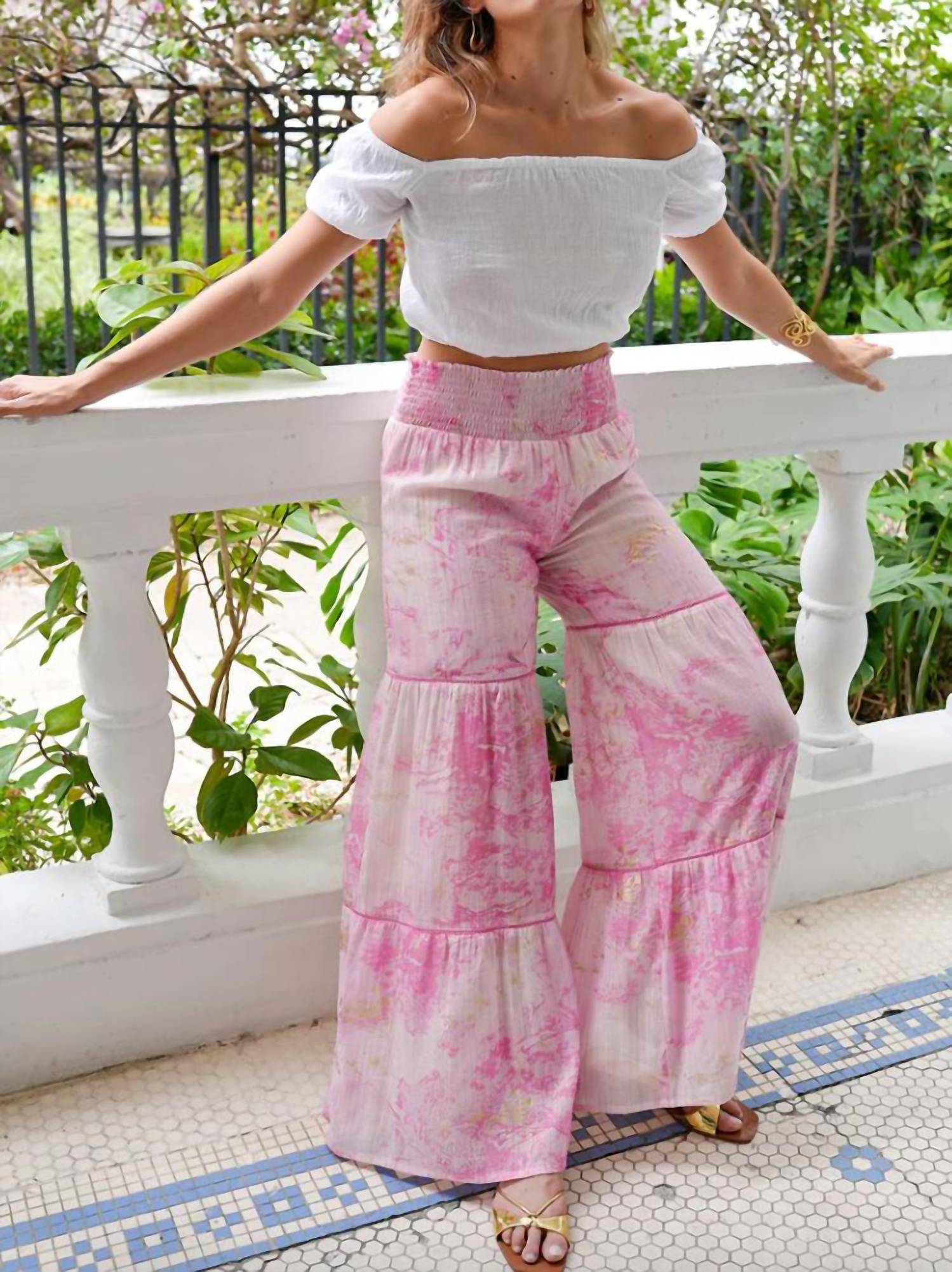 Debbie Katz - Lagoon Marble Print Pants