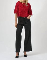 Joseph Ribkoff - Fringe Short Sleeves Top