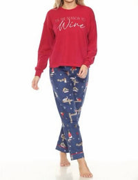 Pj Salvage - Tis The Season To Wine Flannels Long Sleeve Top