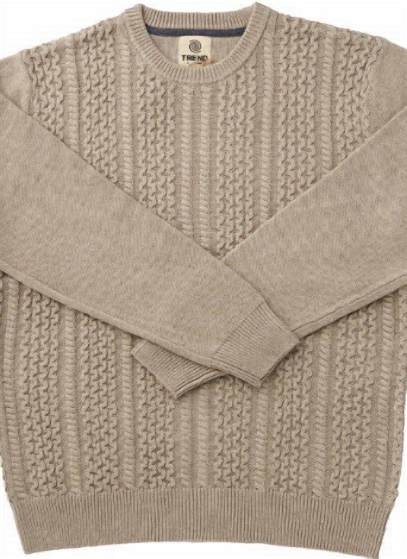 F/X Fusion - Men's Trend Novelty Cable Crew Sweater