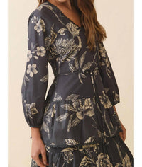 Tcec - Lace Detail Floral Midi Dress