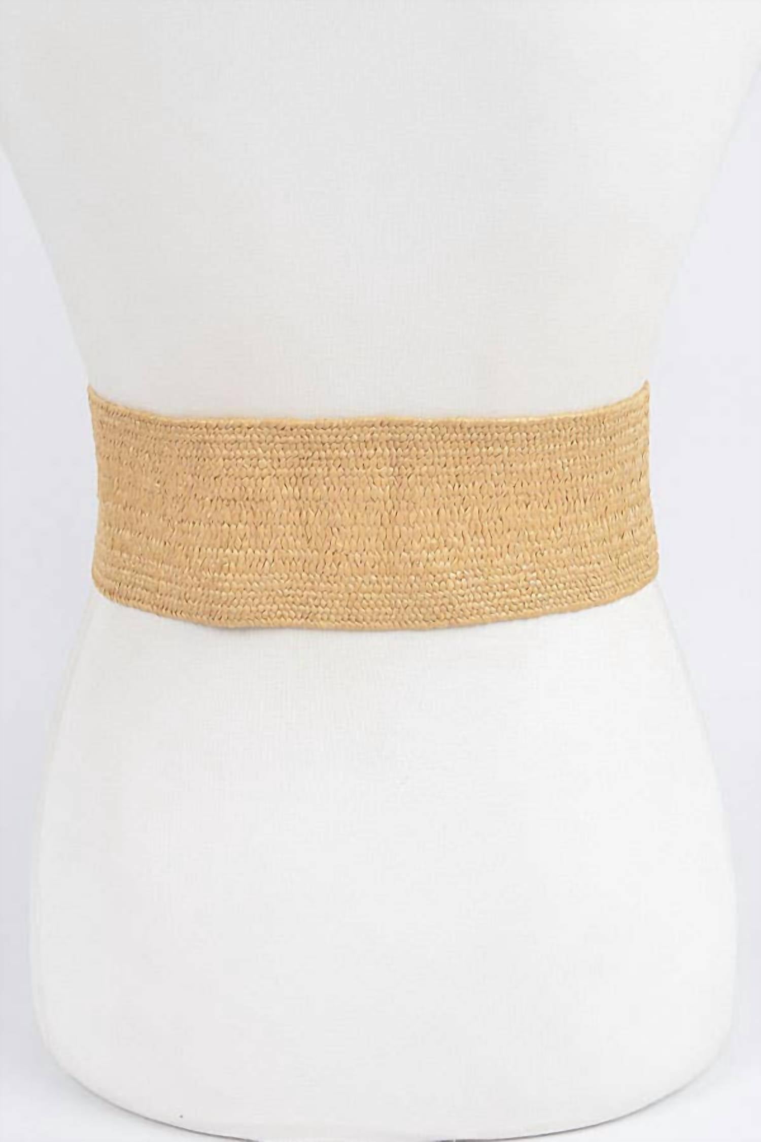 3Am By H&D Accessories - Women's Oversized Bamboo Buckle Wide Elastic Belt