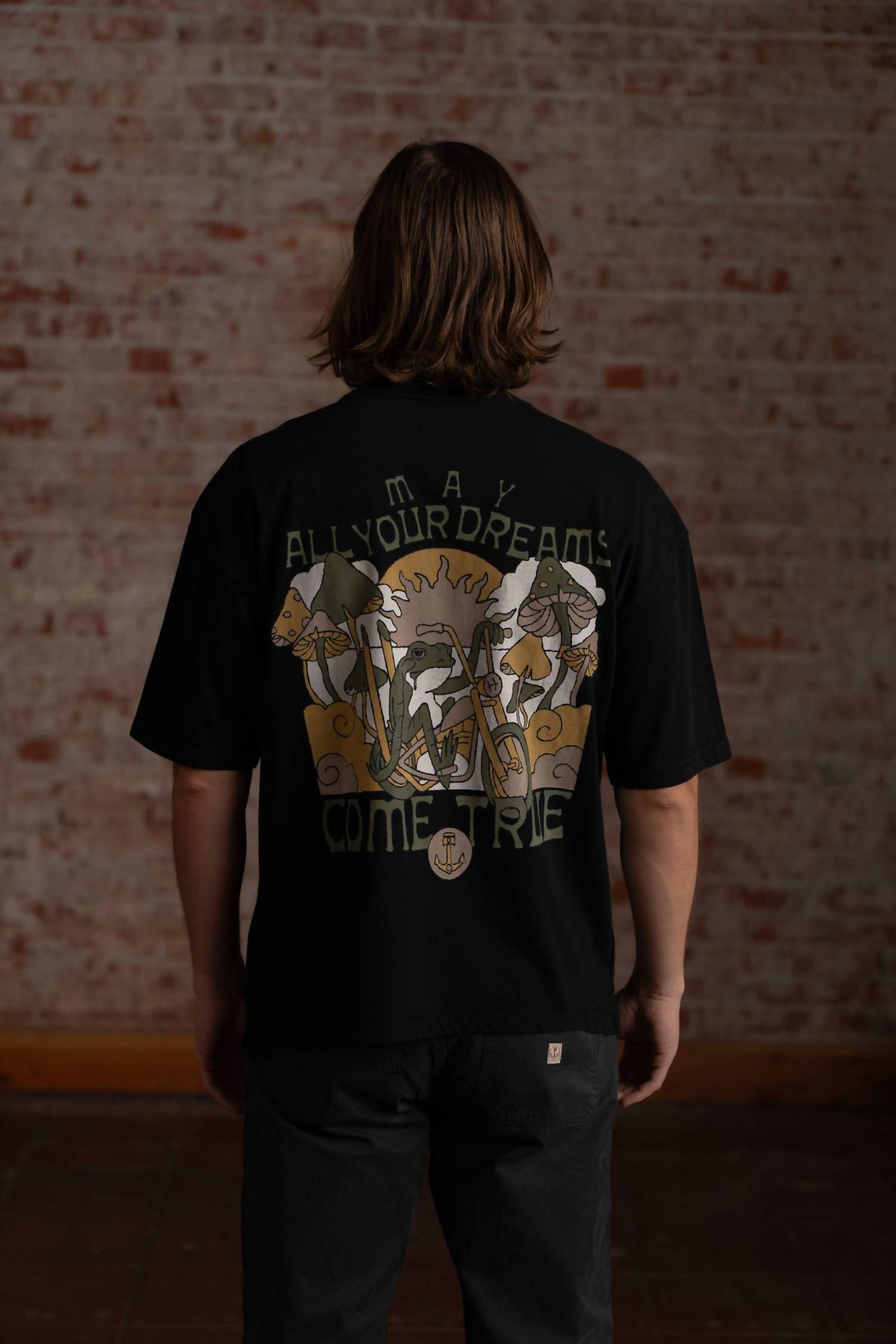 Iron & Resin Mushroom Dreams Pocket Tee in black - men's t-shirt - alternate view