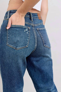 Judy Blue High Waisted Rigid Magic Non-destroy Straight Jeans in dark wash - women's jeans - view 5
