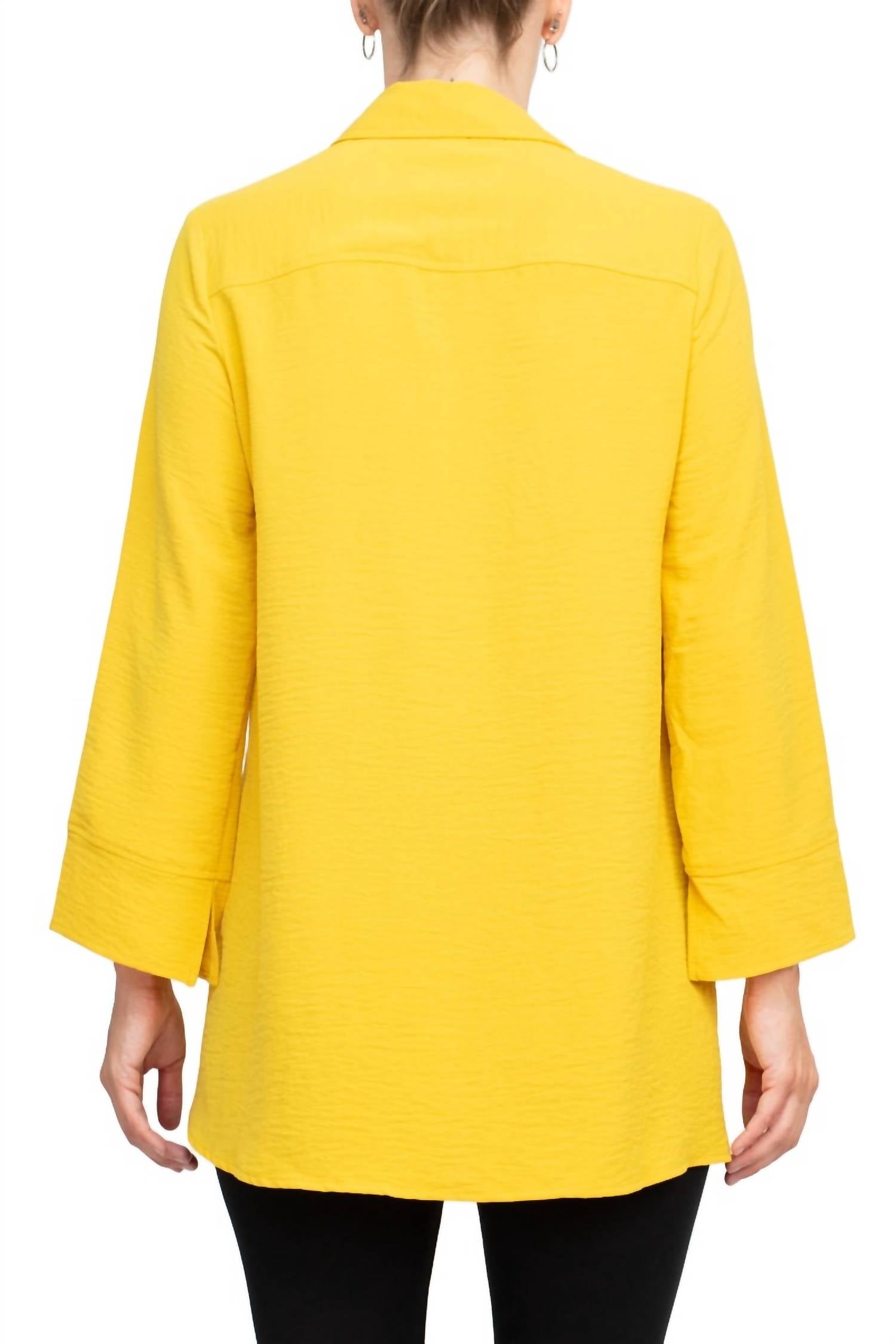 Counterparts - Women's Collared Sleeve Solid Button Down Shirt