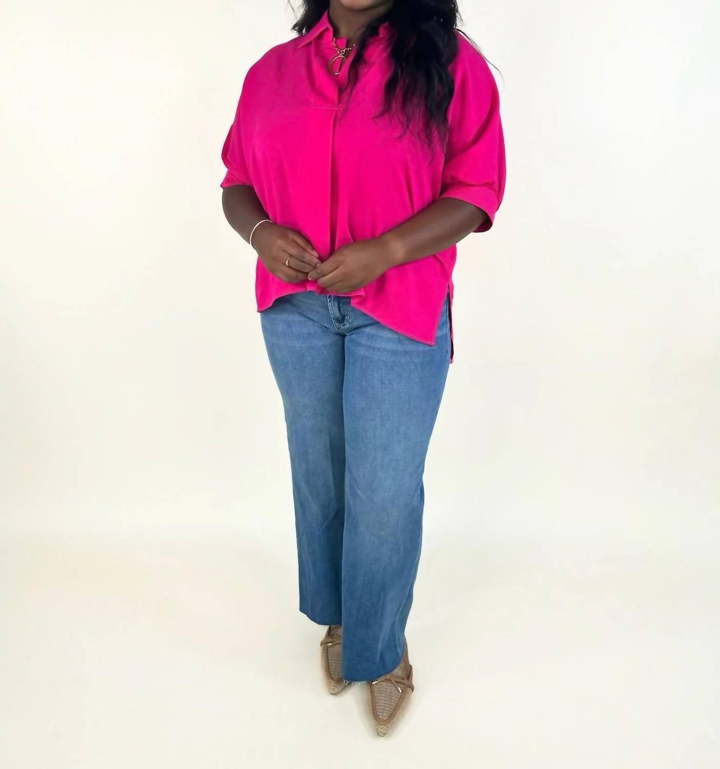 Entro - Sutton Split Neck Blouse