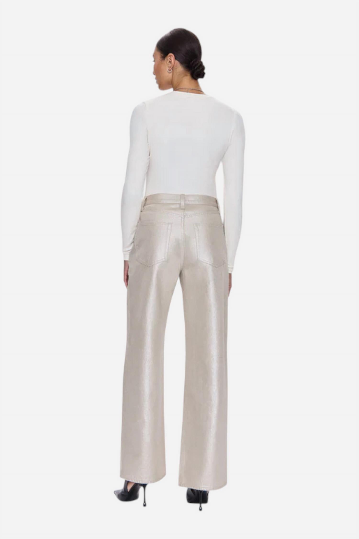 PISTOLA Women's Tate Pant in champaigne luster - women's pants - detail view