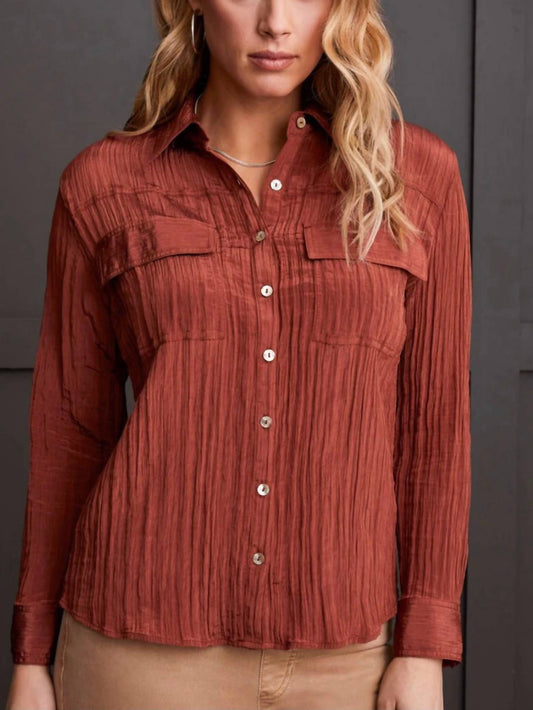 Tribal - Pocket Front Button Silk Blouse