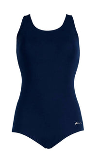 Dolfin Women's Aquashape Conservative Lap Suit in navy - women's swimwear