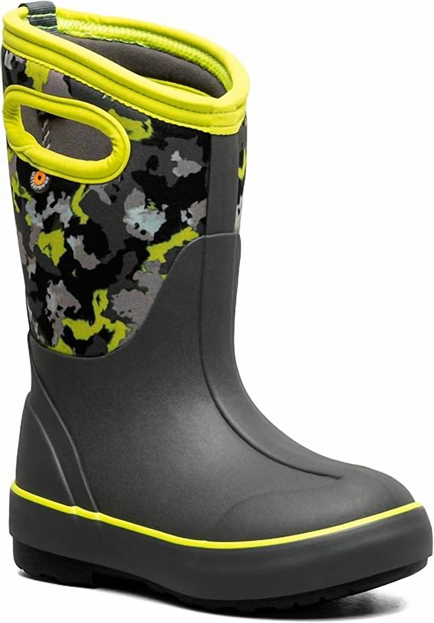 BOGS Kid's Classic 2 Camo Texture Boots in dark gray multi - kids' shoe