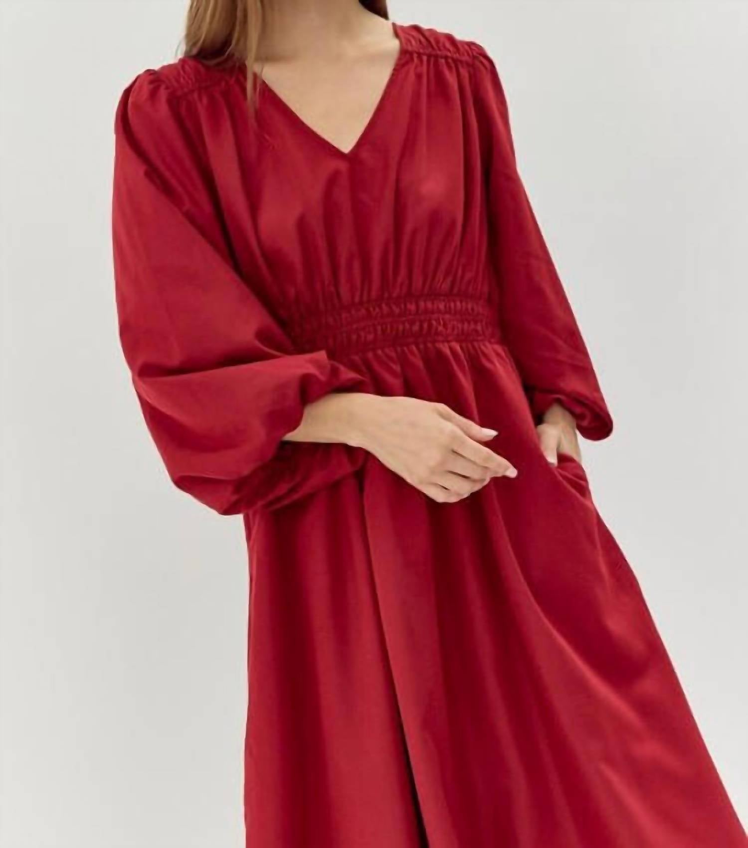 Jodifl - Brylee Long Sleeve Maxi Dress With Pockets
