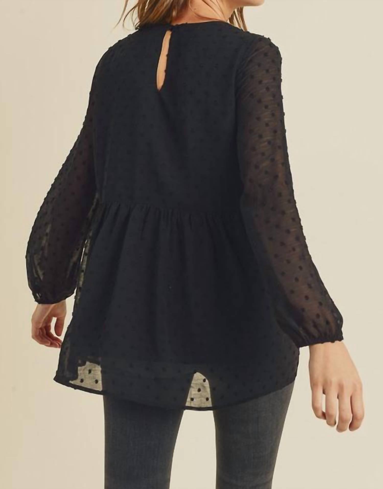 Savanna Jane - Sheer Sparkle Long Sleeve Top
