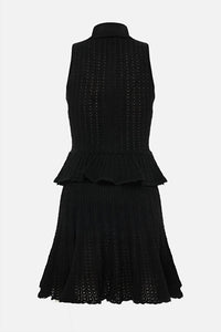 Self-Portrait - Pointelle Knit Mini Dress