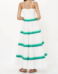 Oliphant Smocked Back Maxi Dress in pacifica aqua - women's dress - alternate view
