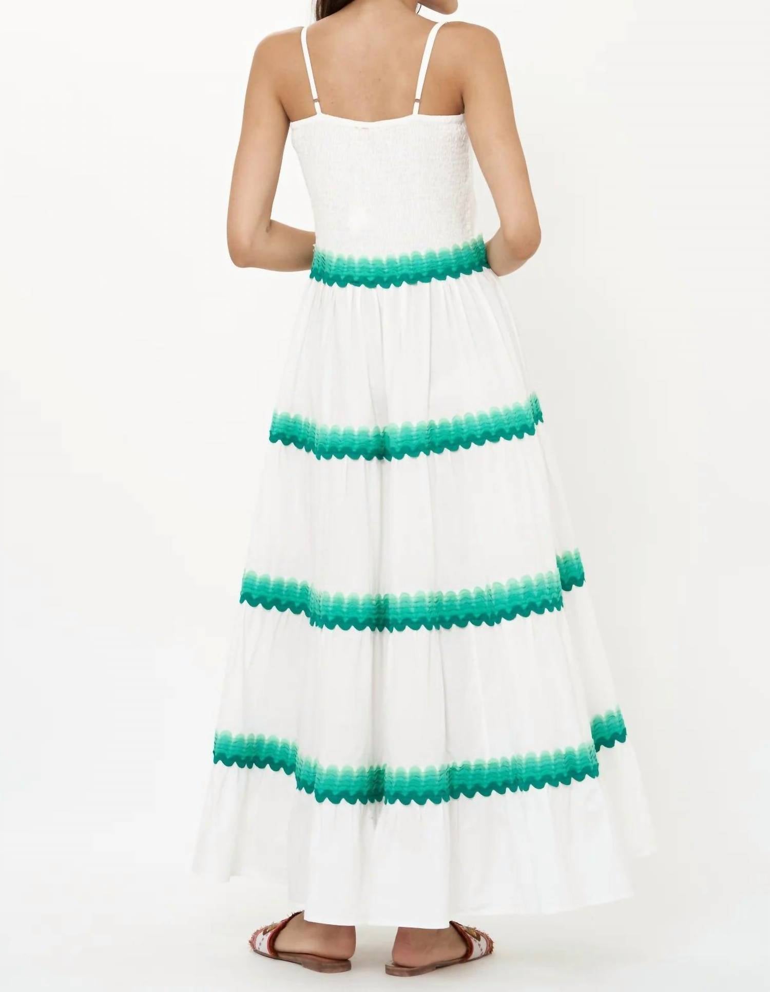 Oliphant Smocked Back Maxi Dress in pacifica aqua - women's dress - alternate view