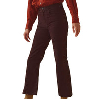 THE GREAT. Kick Boot Corduroy Jeans in slate - women's pants - detail view