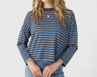 27 Miles Malibu Serena Long Sleeve Top in espresso denim - women's sweater